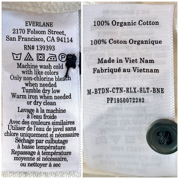 NEW Everlane The Canvas Organic Cotton Heavy Overshirt in Bone, Sizes S, L, & XL - Picture 12 of 14